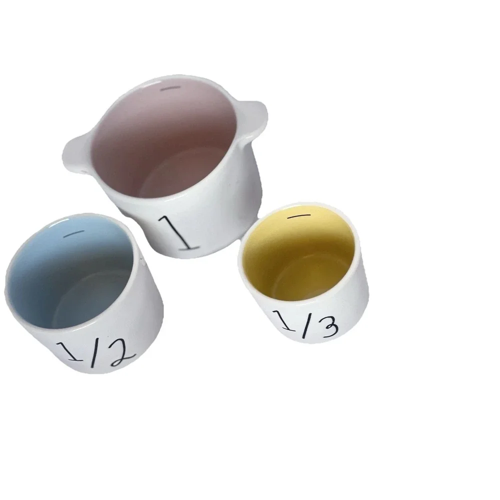 Rae Dunn Easter Measuring Cups Bunny Rabbit Egg Basket Chick‎ Ceramic 2023 Set